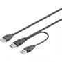 USB Strömkabel 2x typ A ha till 1x typ A ho (liten bild)